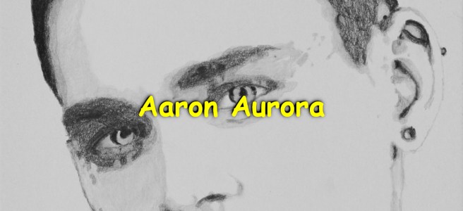 A few-tones pencil drawing of porn actor Aaron Aurora.