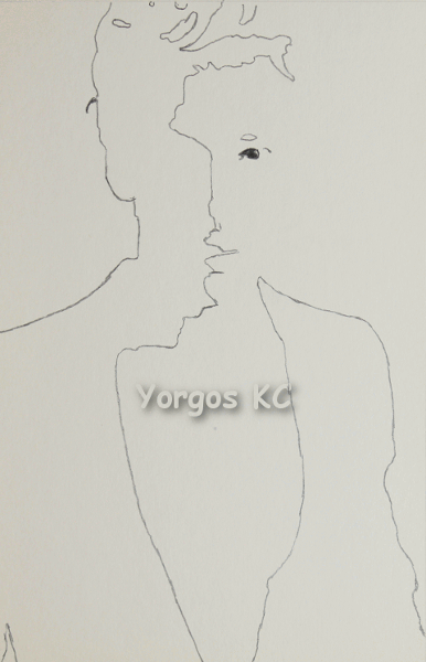 A GIF showing the making of Mitch Hewer's portrait.