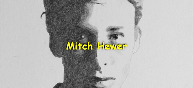 A few-tones pencil drawing of the actor Mitch Hewer