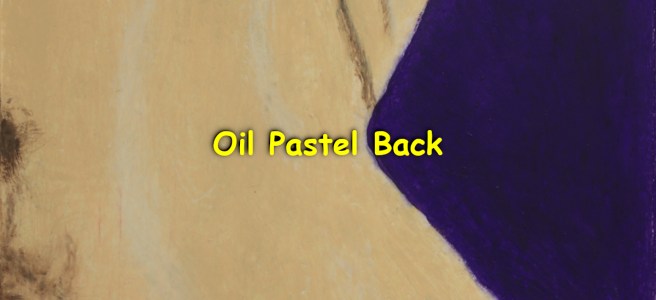 An oil pastel drawing of the back and ass of a nude guy.
