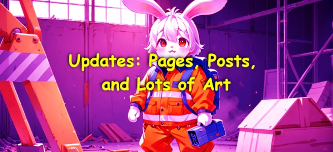 A cute anime style bunny boy dressed as a construction worker, in a construction site.